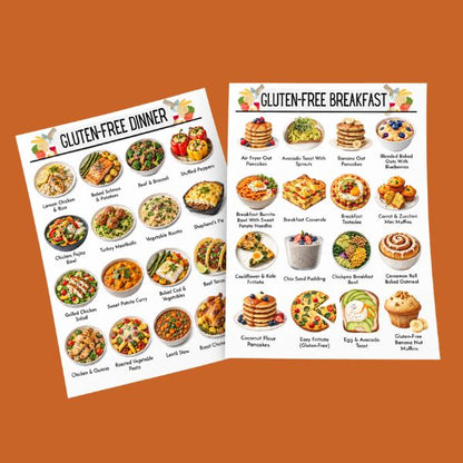 Gluten-Free Meal Planner Bundle — 100 Printable Food Idea Pages + Grocery List