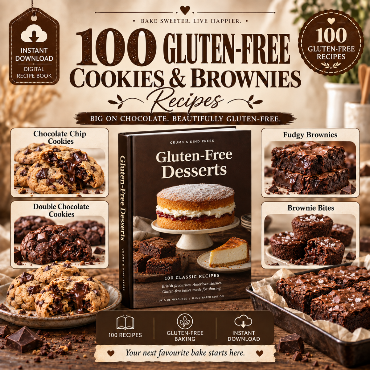 100 Gluten-Free Cookies & Brownies